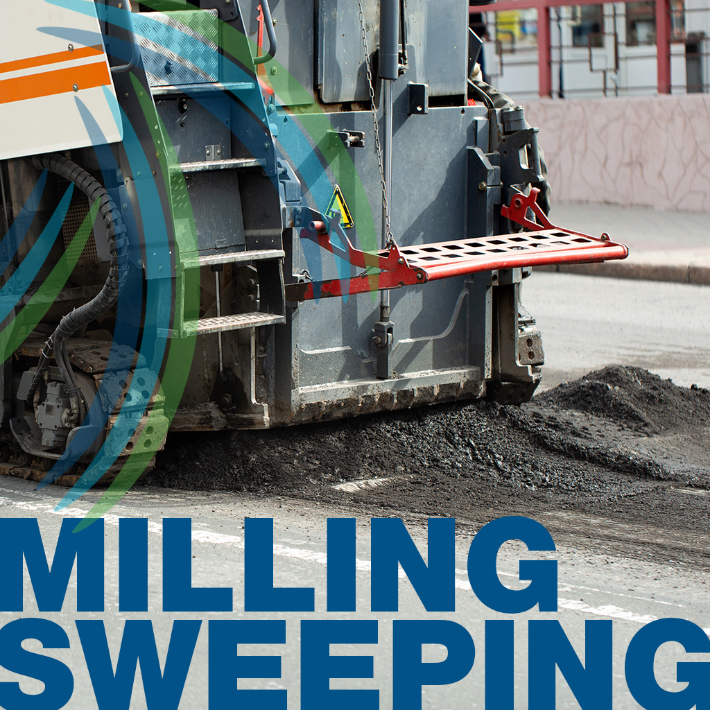 Lay Asphalt Cleaner with Milling Sweeping